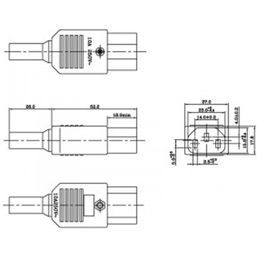 Разъем Hyperline, CON-IEC320C13, IEC 60320 C13, 220В, 10A, на кабель,  плоские контакты внутри разъема, прямой, 47865 (арт. 15560019) — купить с  доставкой