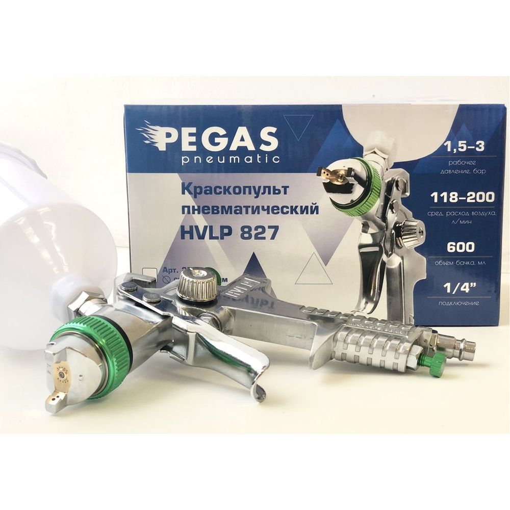 Краскопульт Pegas pneumatic HVLP827 сопло 2.0 мм 2725К (арт. 16487637) —  купить с доставкой