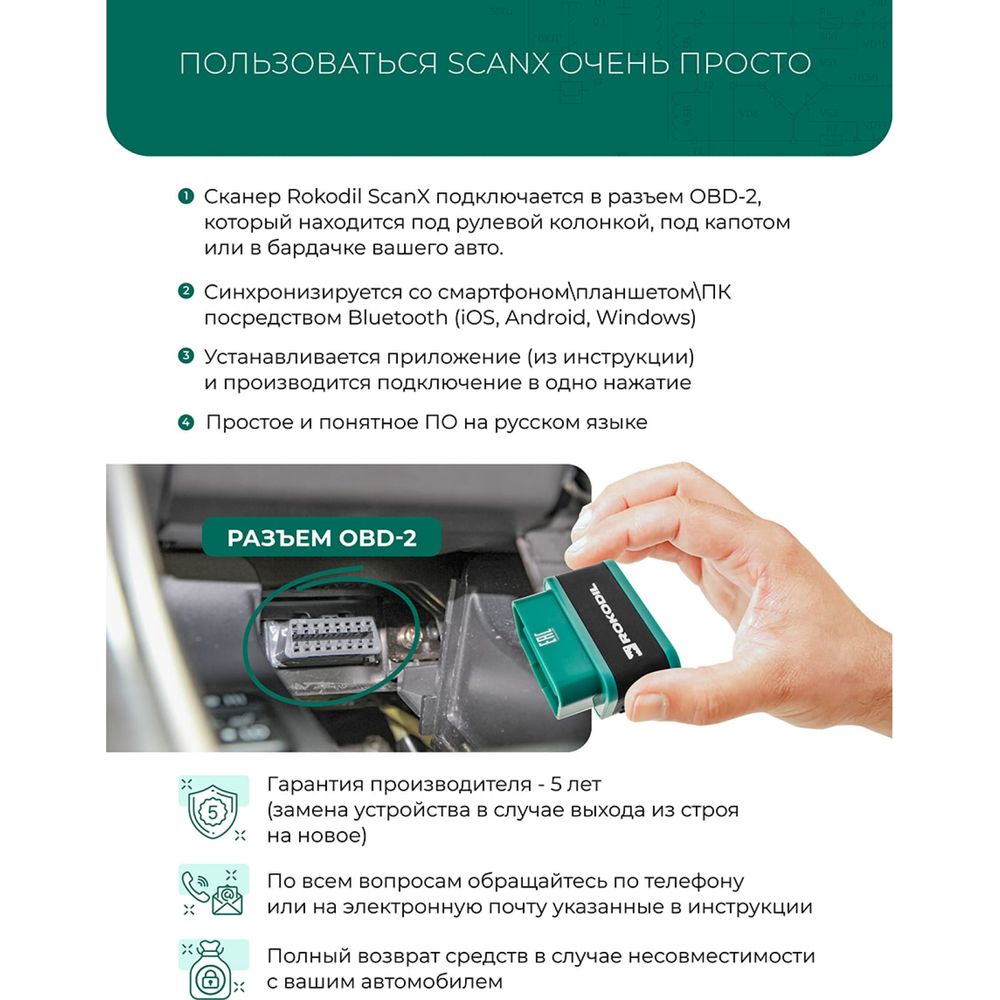 Автосканер Rokodil ScanX 1045054 (арт. 17711240) — купить с доставкой