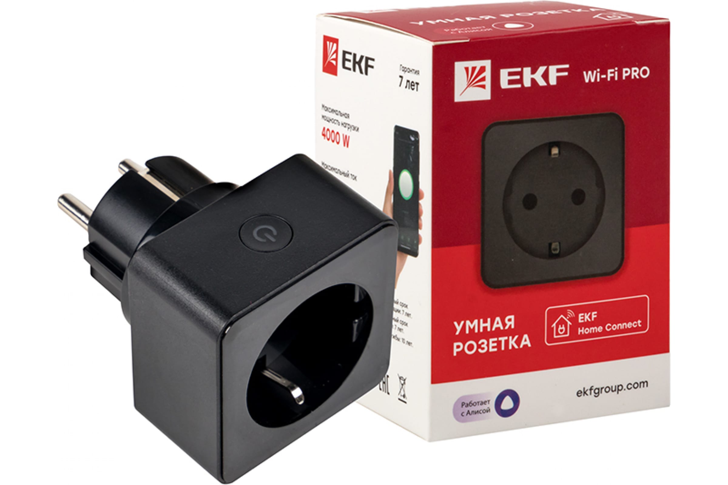 Умная розетка EKF Wi-Fi PRO HomeConnect, черная RCS-2-WF (арт. 16501996) —  купить с доставкой