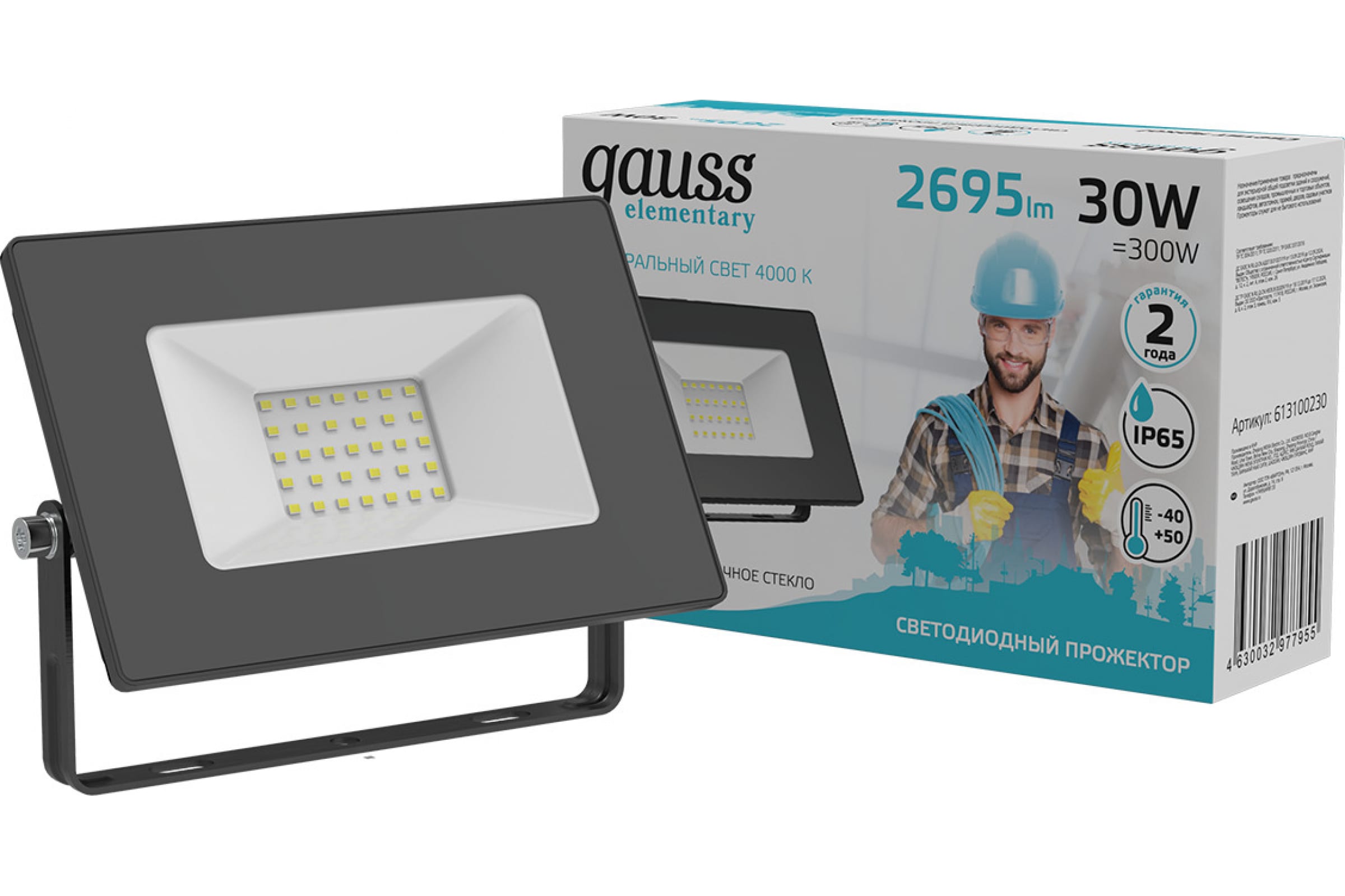 Прожекторы gauss elementary. Светодиодный прожектор Gauss 30w. Gauss Elementary 30w 2695lm ip65 4000к. Gauss 613100230. Gauss Elementary 30w 2100lm ip65 6500к черный промо 613100330p.