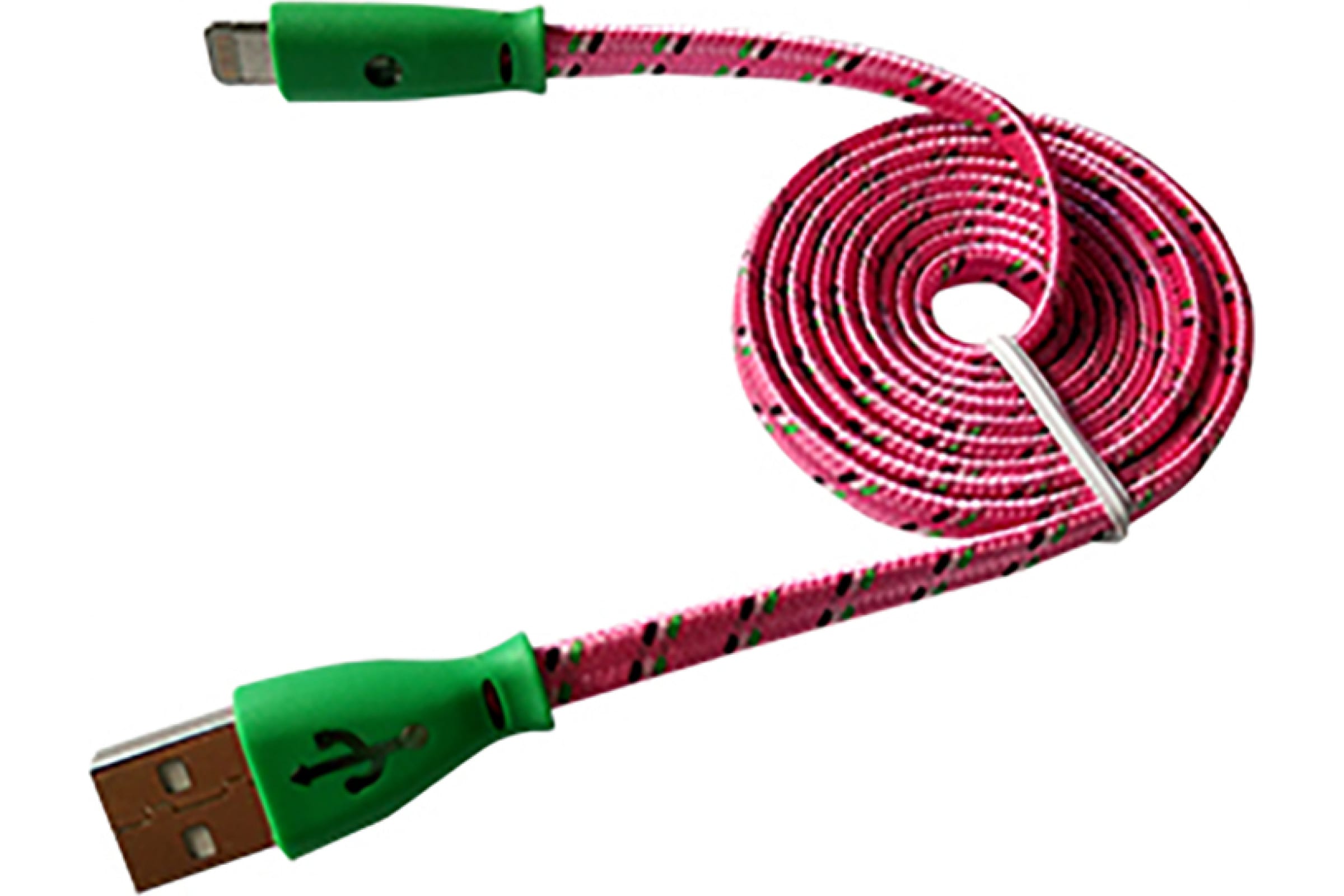 Кабель REXANT USB светящиеся разъемы для iPhone 5/6/7 моделей шнур шелк  плоский1М розовый 18-4258 (арт. 15906766) — купить с доставкой