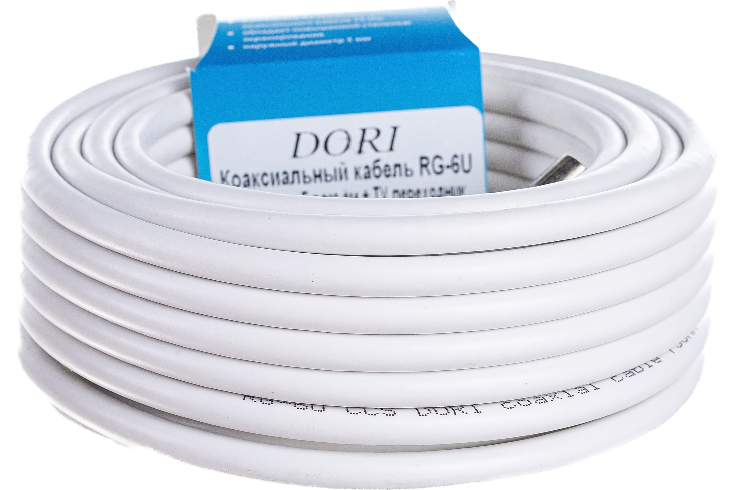 Коаксиальный кабель DORI RG-6 на F-разъёмах 10 м + переходник на TV 40897  (арт. 21239590) — купить с доставкой