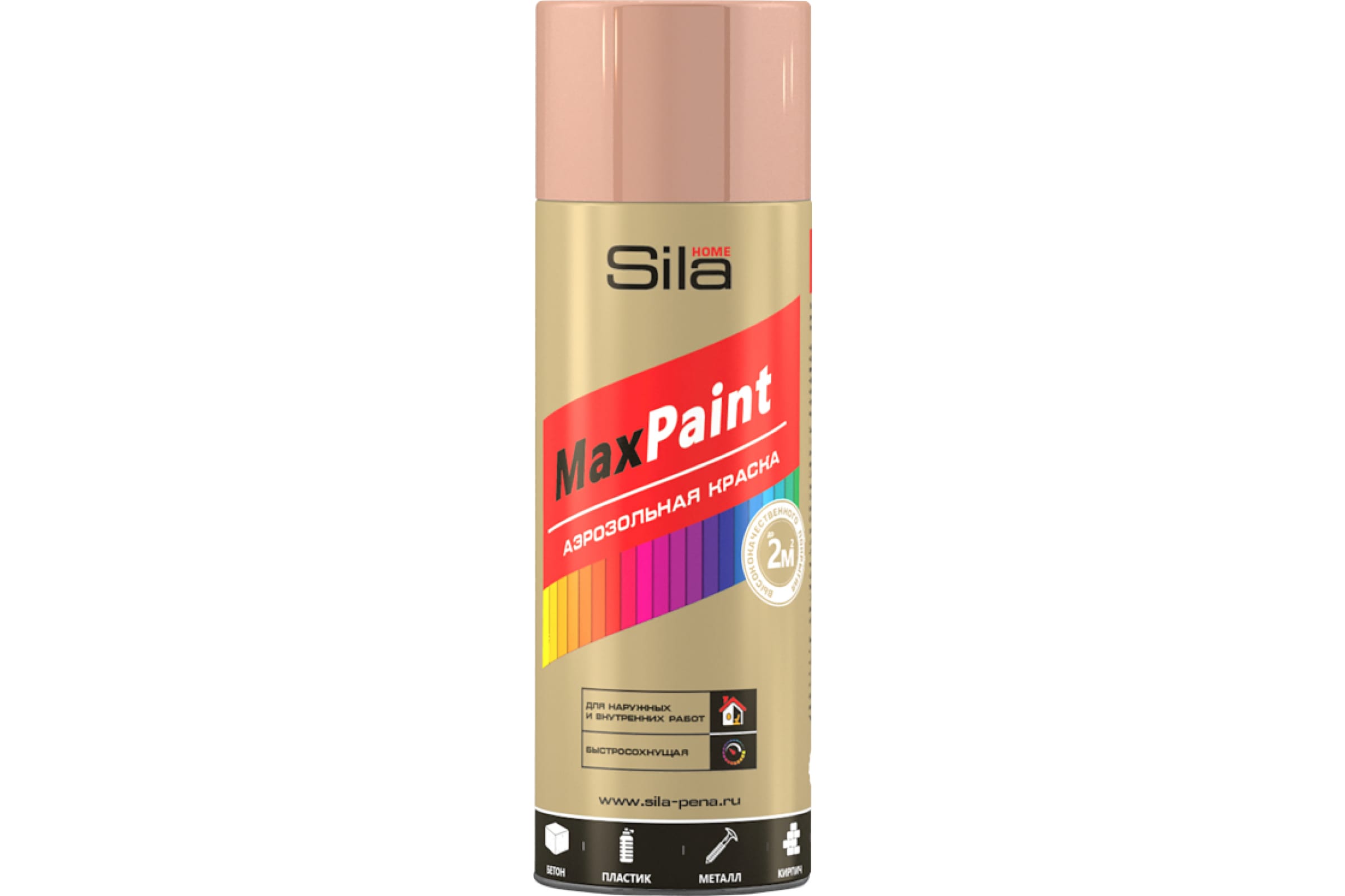 Аэрозольная эмаль Sila HOME Max Paint (с металлическим эффектом; красное  золото металлик; 520 мл) SILP002