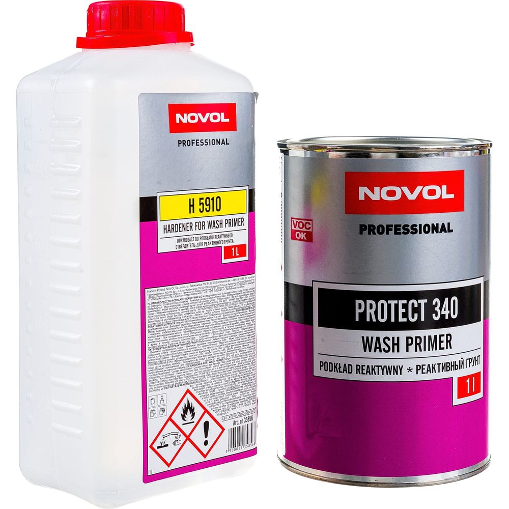 Кислотный грунт с отвердителем Novol WASH PRAIMER PROTECT 340 1л+1л  X6117775 (арт. 17884153) — купить с доставкой