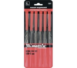 Набор надфилей 180х5мм, 6шт, пластиковые рукоятки MATRIX 15822 