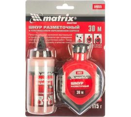 Разметочный шнур 30м + красный порошок MATRIX MASTER 84855 