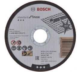 Круг отрезной по нержавеющей стали Standard (115x1.6х22.2 мм) Bosch 2608603170 