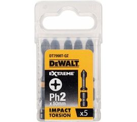 Биты ударные IMPACT Torsion Ph2, 50мм, 5шт. Dewalt DT7998T 