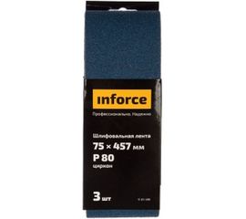 Лента шлифовальная (3 шт; 75х457 мм; P80) Inforce 11-01-499 