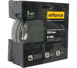 Круг шлифовальный на сетке (5 шт; 150 мм; K 180; картонный бокс) Inforce 11-01-317 