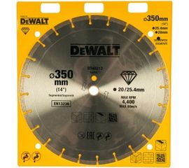 Круг алмазный сегментированный универсальный (350х25.4/20 мм) DEWALT DT40213 