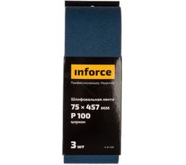 Лента шлифовальная (3 шт; 75х457 мм; P100) Inforce 11-01-500 