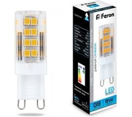 Светодиодная лампа FERON 5W 230V G9 6400K, LB-432 25771 