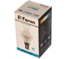 Светодиодная лампа Шарик E14 7W 6400K Feron LB-95 25480 