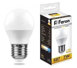Светодиодная лампа - шарик E27 7W 6400K FERON LB-95 25483 