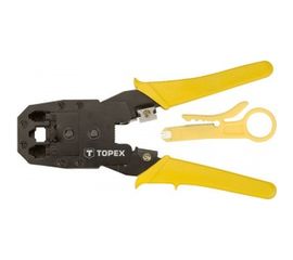 Клещи с прорезиненными рукоятками для обжима телефонных и компьютерных наконечников, 4P, 6P, 8P TOPEX 32D409 