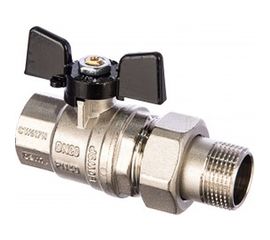 Кран Американка Н/В Ду-20 /3/4" Бабочка черная Bugatti OREGON 3220032 