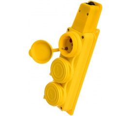 Колодка каучук Alfa 3 гнезда с з/к желтая 91644 