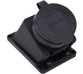 Наклонная розетка с заглушкой ANDELI каучук AM-K08 2P+PE 16A 220В IP44 ADL13-058 