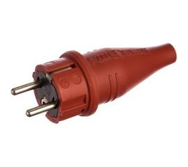 Резиновая вилка с мультизаземлением ABL IP44 16A 2P+E 250V, красный 1419140 