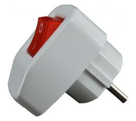 Угловая вилка с з/к с выключателем Alfa 93198 