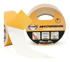 Двусторонняя клейкая лента на ТК основе AVIORA 50ммх25м 303-008 