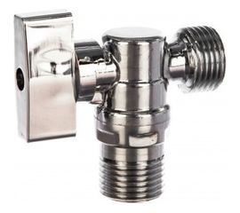 Шаровый усиленный угловой кран для подключения стационарных приборов с отраж. 1/2"х1/2" н/н хром 261 МастерПроф MP-У ИС.080436 