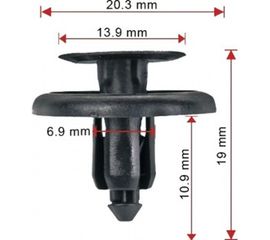 Клипса крепления переднего подкрылка Avers 10 шт. 9046707166-10 