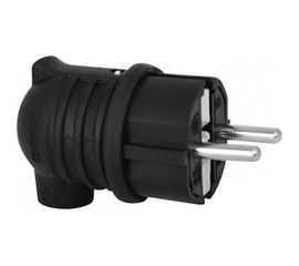 Кабельная угловая каучуковая вилка 220В, 16А, с з/к, IP44, черная BEMIS BK1-1402-2022 8698523920220 