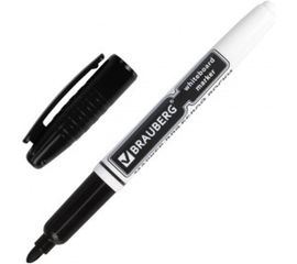 Маркер для доски с клипом, эргономичный корпус, 4 мм, черный, BRAUBERG 150846 