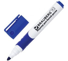 Маркер для доски SOFT, резиновая вставка, 5 мм, синий, BRAUBERG 151249 