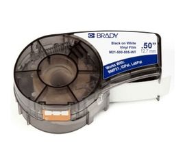 Лента 12.7мм/6.4м винил, черный на белом Brady M21-500-595-WT brd142807 