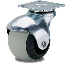 Поворотное колесо Brante 40 мм на площадке шар серая резина 104207 