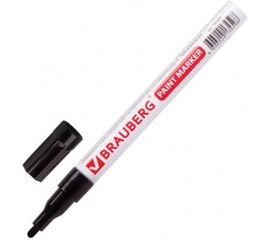 Лаковый маркер-краска 1-2 мм, черный, нитро-основа, алюминиевый корпус BRAUBERG 150868 