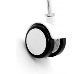 Поворотное колесо Brante D 50 мм на штыре М8 колесо обрезиненное белое/черное 104309 