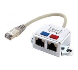 Разветвитель Cablexpert NCA-SP-02 FTP 1 порт RJ45 T568A/T568B 2 порта RJ45 10/100 BASE-T NCA-SP-02 