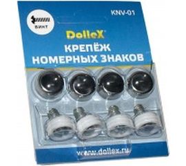 Крепеж номерного знака DolleХ, с заглушкой-колпачком, хром, KNV-01 