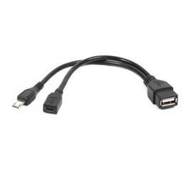 Кабель Cablexpert USB 2.0 OTG USB AF/Micro BM, 0.15м, с дополнительным питанием, пакет A-OTG-AFBM-004 