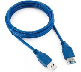 Удлинитель USB3.0 Cablexpert Pro, AM/AF, Кабель 1.8м, экранированный, синий, пакет, CCP-USB3-AMAF-6 