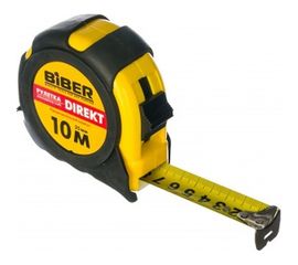 Рулетка (обрезиненный корпус, 10 м х 25 мм) Biber DIREKT 40105 тов-054502 