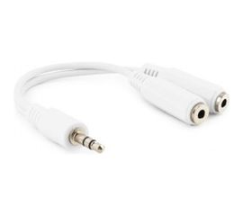 Кабель-разветвитель аудио сигнала Cablexpert джек 3.5 папа-2х джек 3.5 мама, 10см, белый CCA-415W 
