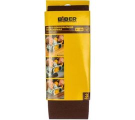 Лента бесконечная (3 шт; 75х457 мм; P180) для ленточных шлифовальных машин Biber 70337 тов-157920 