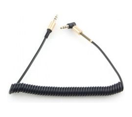 Аудио кабель Cablexpert 3.5 джек /3.5 джек 90 градусов, спиральный, черный, 1.8м CCAB-02-35MMLC-1.8MB 