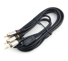 Аудио кабель Cablexpert. 3.5 джек /2хRCA, черный, 3м, блистер CCAB-02-35M2RM-3MB 