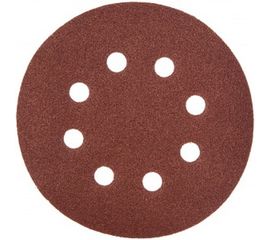 Круг абразивный с перфорацией (5 шт; 125 мм; Р100; Velcro; 8 отв) Biber 70684 тов-165724 
