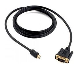 Кабель Cablexpert, mDP-VGA, 20M/15M, 1.8м, черный, позолоченные разъемы, пакет, CC-mDPM-VGAM-6 