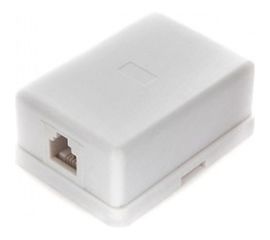 Внешняя телефонная розетка Cablexpert RJ-11, 6P4C, 1 порт, белая TA-101 