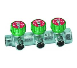 Регулирующий коллектор FAR 3/4" ВР-НР с 3 отв. 1/2" НР межосев. 45 мм FK 3822 3412 