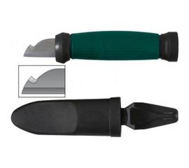 Нож электрика FIT нерж.сталь, прорез.ручка, 2-х сторонняя заточка, лезвие 33мм 10642 